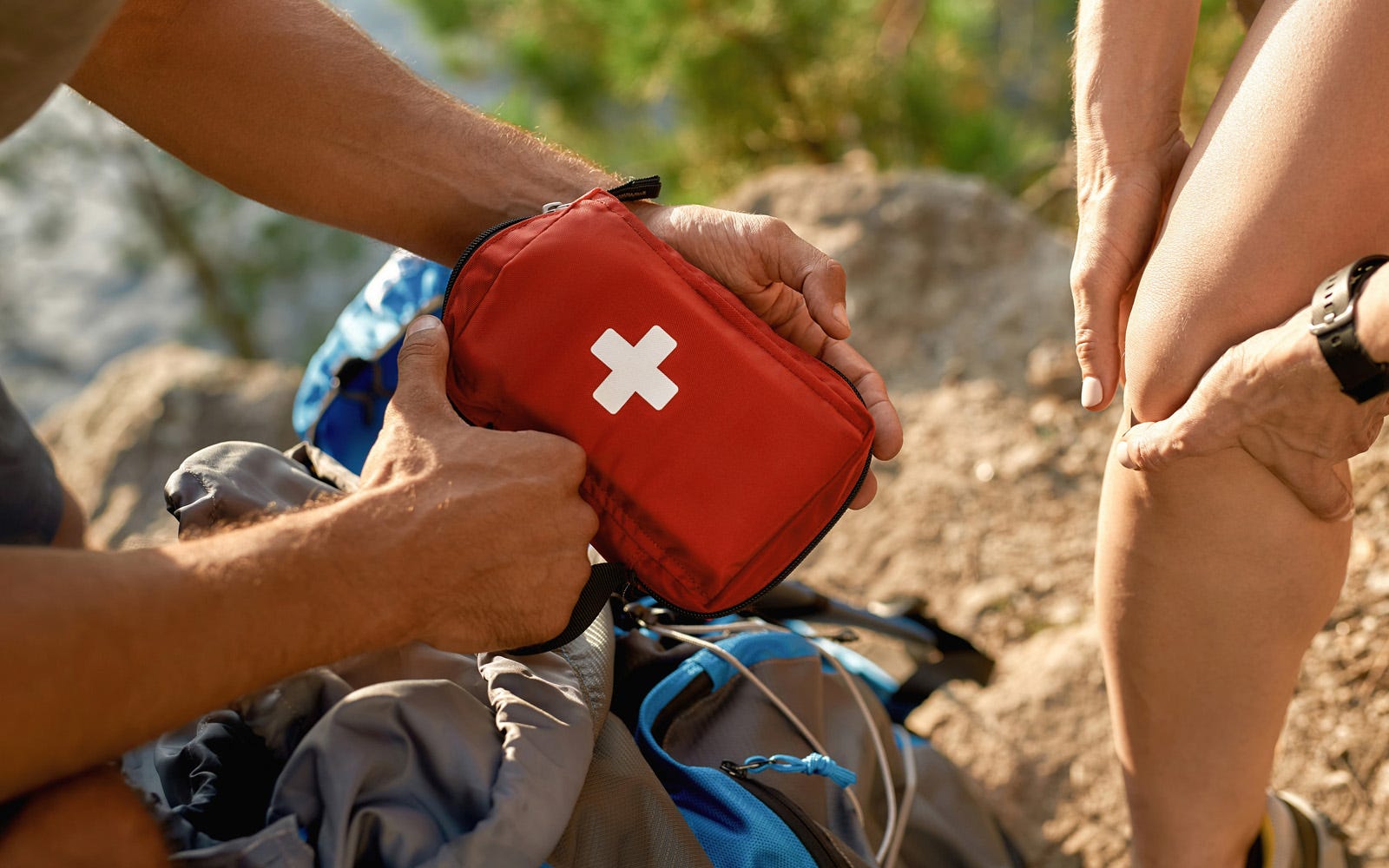 person applying first aid